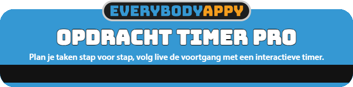Plan je taken stap voor stap, volg live de voortgang met een interactieve timer.