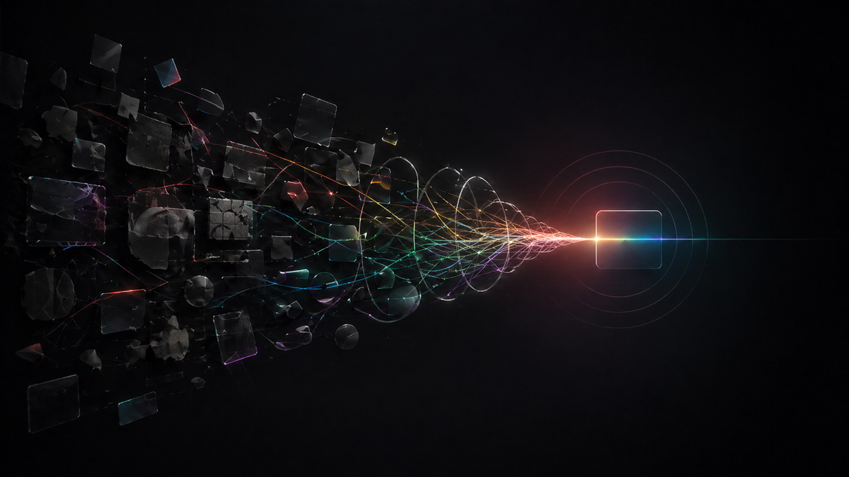 Abstracte visual over merkpositionering en focus